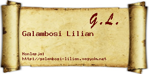 Galambosi Lilian névjegykártya